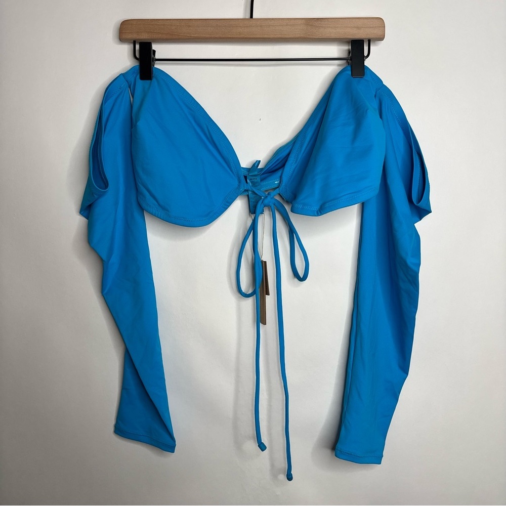 NWT Skims Long Sleeve Bikini Top turquoise size 3X - Picture 5 of 10